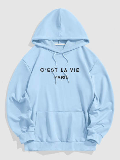 Letter Printed Hoodie And Jogger Pant - Grafton Collection