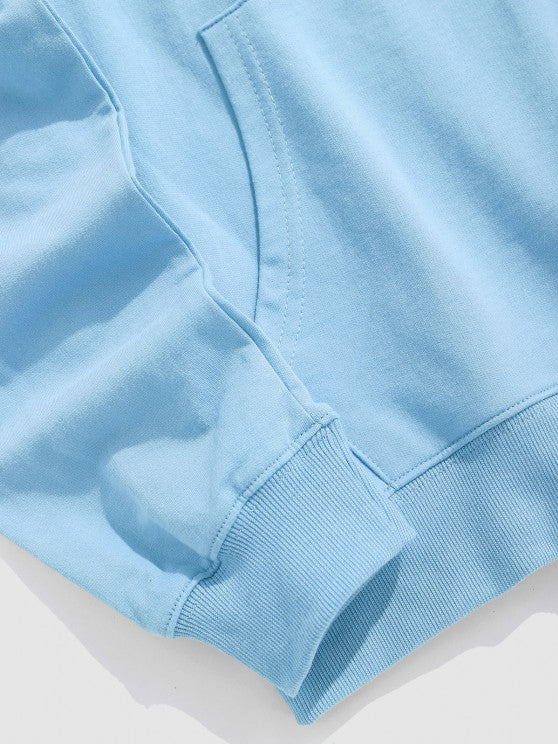 Letter And Bear Pattern Hoodie With Cargo Pants Set - Grafton Collection