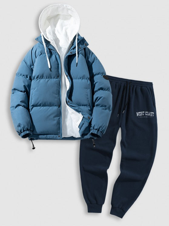 Dual Zip Coat And West Coast Sweatpants Set - Grafton Collection