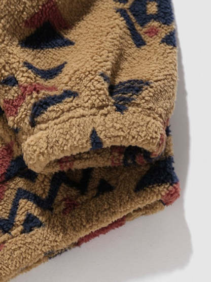 Ethnic Print Teddy Sweatshirt And Pants Set - Grafton Collection