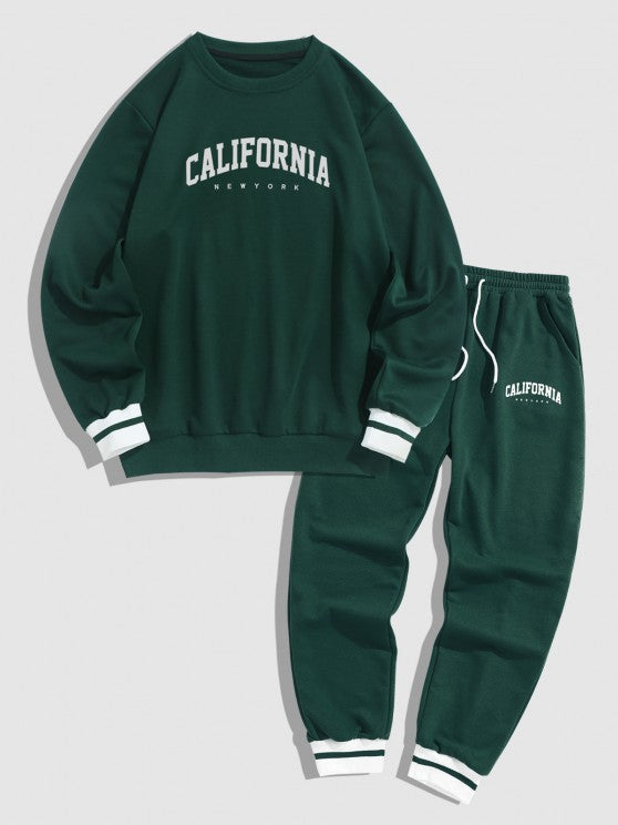 Printed Sweatshirt And Jogger Pants Sport Set - Grafton Collection