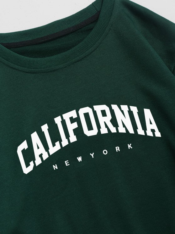 Printed Sweatshirt And Jogger Pants Sport Set - Grafton Collection