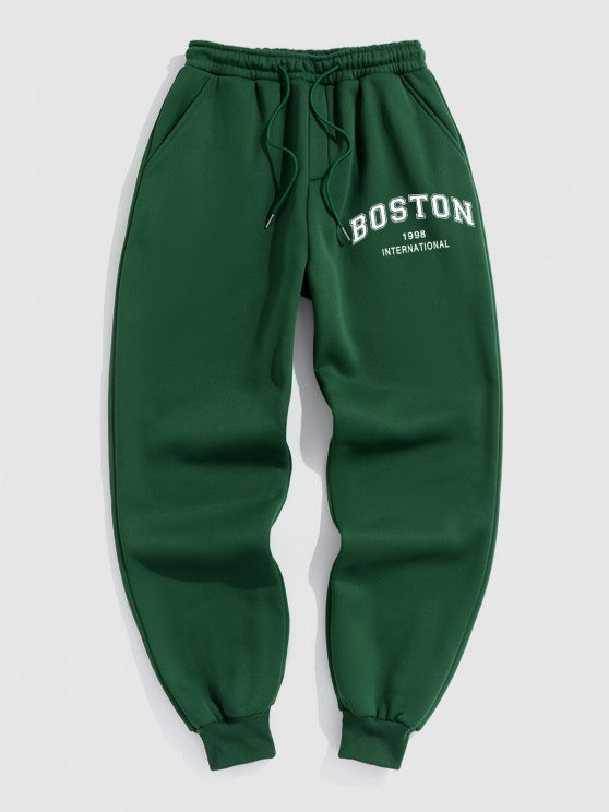 Letter Pattern Sweatshirt And Jogger Set - Grafton Collection