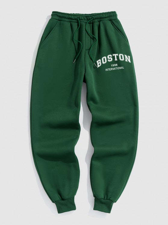 Letter Pattern Sweatshirt And Jogger Set - Grafton Collection