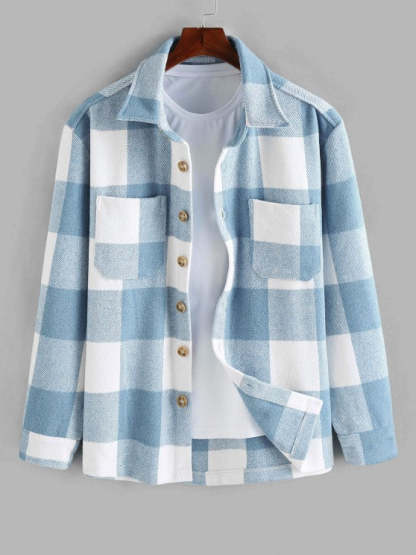 Plaid Wool Shacket And Jogger Pants Set - Grafton Collection