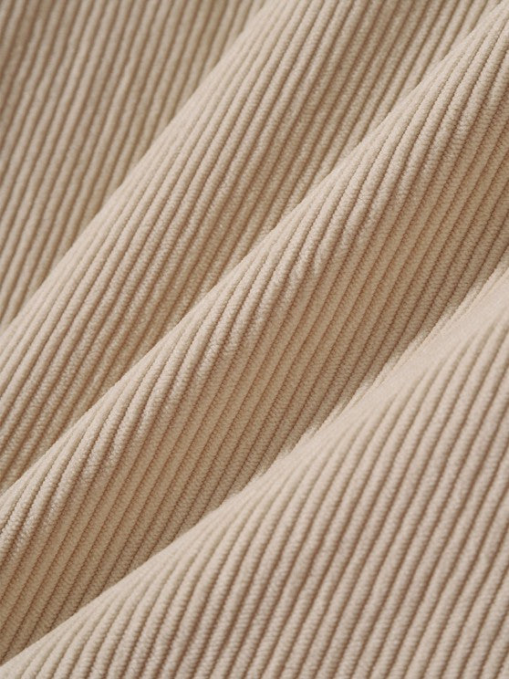 Corduroy Shirt And Letter Printed T Shirt And Embroidered Pants Set - Grafton Collection