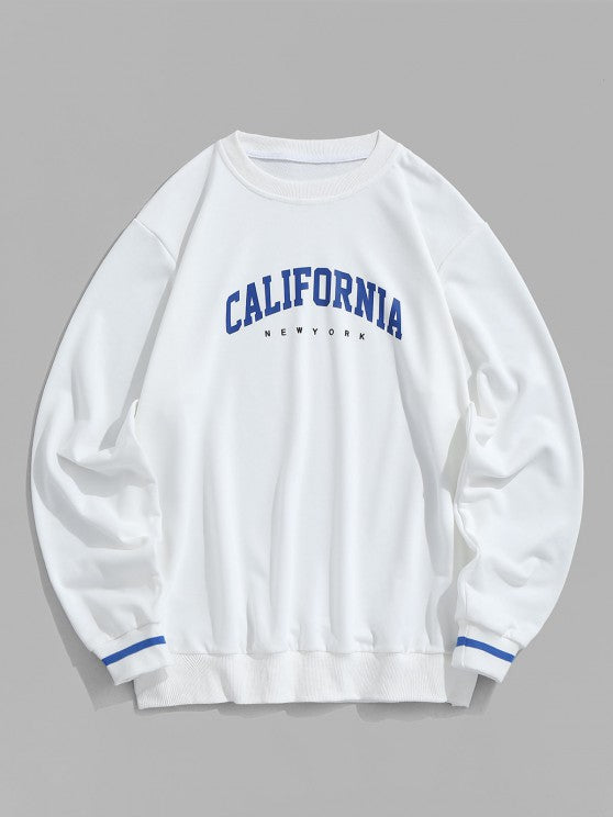 Letter Printed Sweatshirt And Jogger Pants - Grafton Collection