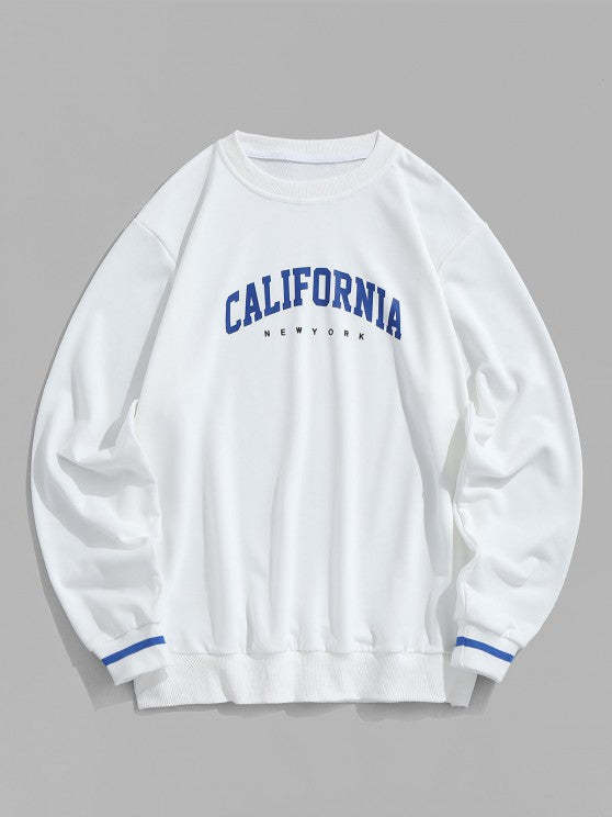 Letter Printed Sweatshirt And Jogger Pants - Grafton Collection