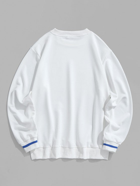 Letter Printed Sweatshirt And Jogger Pants - Grafton Collection