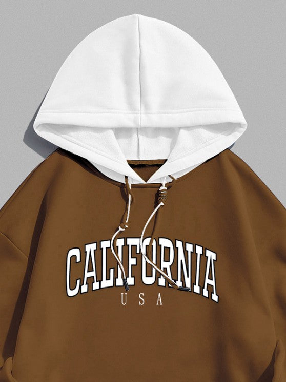 Letter Pattern Hoodie And Cargo Pants - Grafton Collection