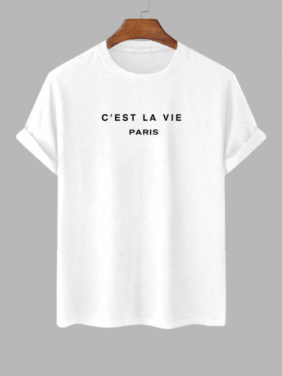 Letter Printed T Shirt And Cargo Pants Set - Grafton Collection
