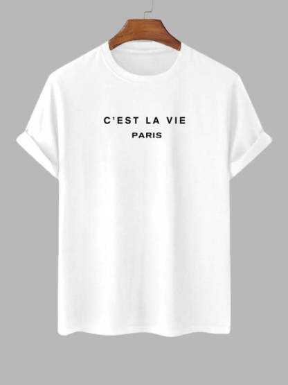 Letter Printed T Shirt And Cargo Pants Set - Grafton Collection