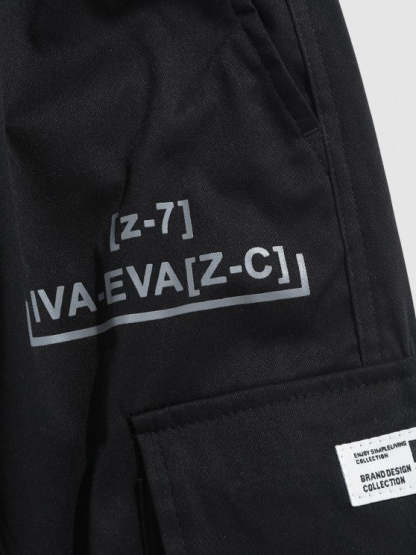 Letter Printed T Shirt And Cargo Pants Set - Grafton Collection