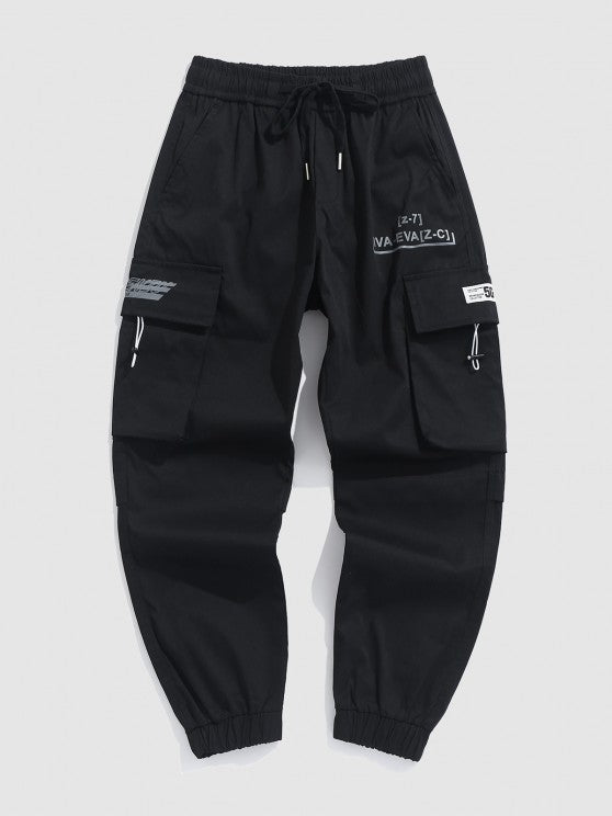 Letter Printed T Shirt And Cargo Pants Set - Grafton Collection