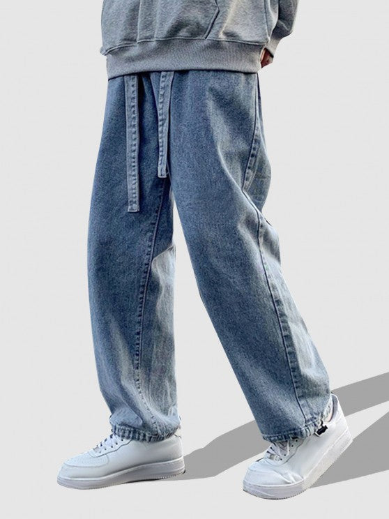 Collared Sweatshirt With Straight Jeans Set - Grafton Collection