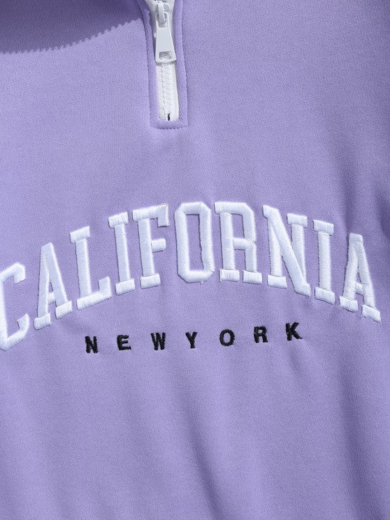 Collared Sweatshirt With Straight Jeans Set - Grafton Collection