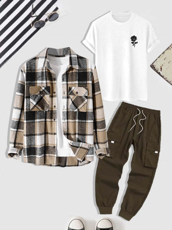 3 Pieces Outfits Plaid Sets - Grafton Collection
