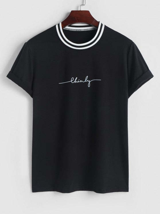 Letter Print T Shirt And Graphic Shorts Set - Grafton Collection