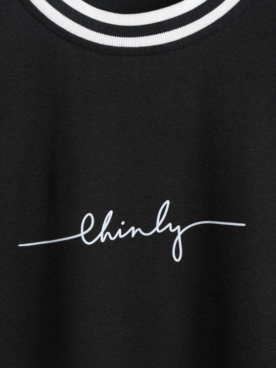 Letter Print T Shirt And Graphic Shorts Set - Grafton Collection
