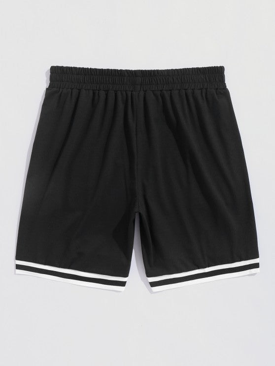 Letter Print T Shirt And Graphic Shorts Set - Grafton Collection