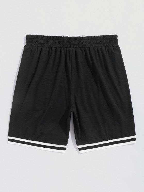 Letter Print T Shirt And Graphic Shorts Set - Grafton Collection
