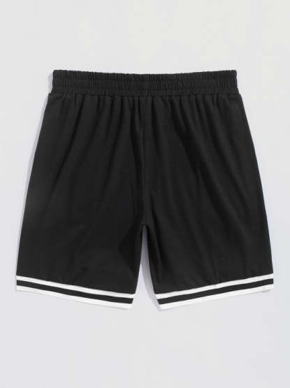 Letter Print T Shirt And Graphic Shorts Set - Grafton Collection