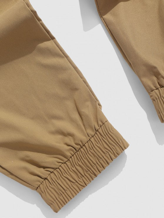 Letter Sweatshirt And Jogger Cargo Pants Set - Grafton Collection