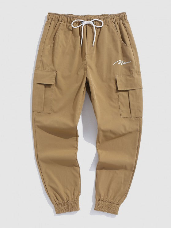 Letter Sweatshirt And Jogger Cargo Pants Set - Grafton Collection