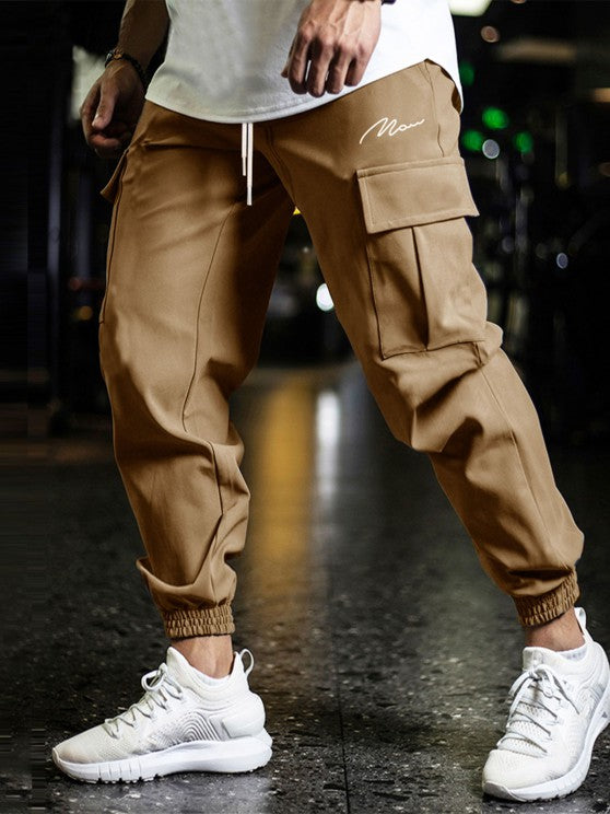 Letter Sweatshirt And Jogger Cargo Pants Set - Grafton Collection