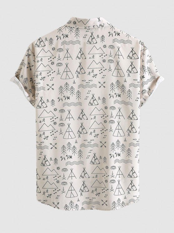 Geometric Pattern Short Sleeves Shirt And Shorts - Grafton Collection