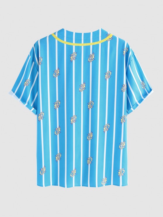 Fire Flame Striped Baseball Shirt And Shorts - Grafton Collection