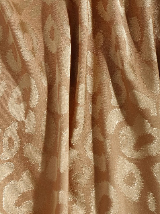 Silky Leopard Print Satin Short Sleeve Shirt - Grafton Collection