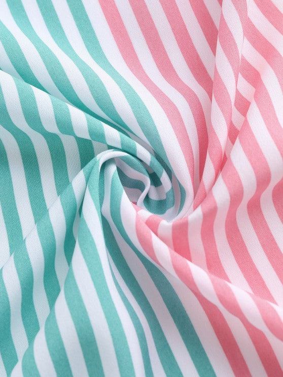 Astronaut Print T Shirt And Stripes Shirt And Cargo Pants Set - Grafton Collection