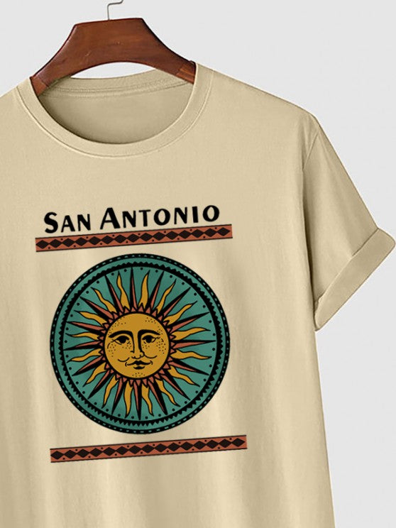 Sun Pattern T Shirt With Beam Pants Set - Grafton Collection