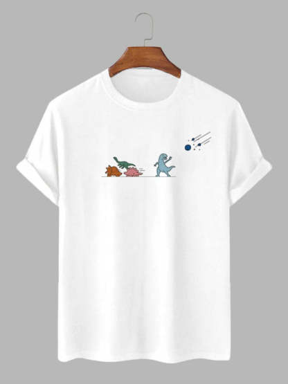 Cartoon Pattern T Shirt And Letter Printed Shorts Set - Grafton Collection