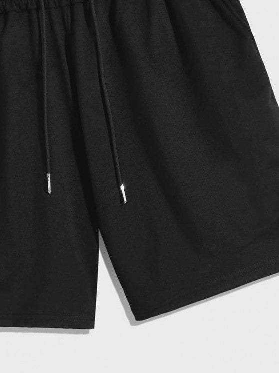 Graphic Printed Short Sleeves T Shirt And Casual Shorts Set - Grafton Collection