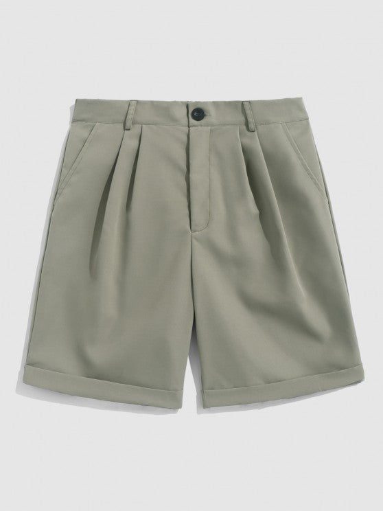 Textured Shirt And Suit Shorts - Grafton Collection