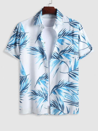 Leaves Printed Shirt And Casual Shorts - Grafton Collection
