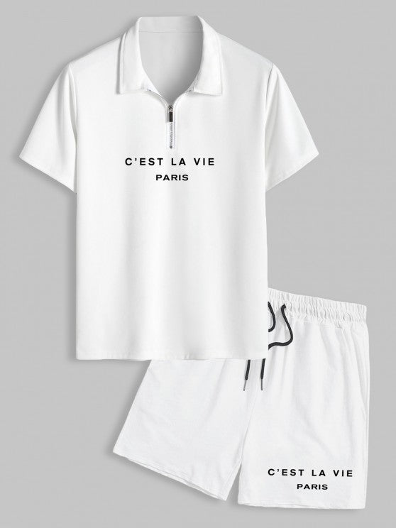 Half Zip T Shirt And Shorts Set - Grafton Collection