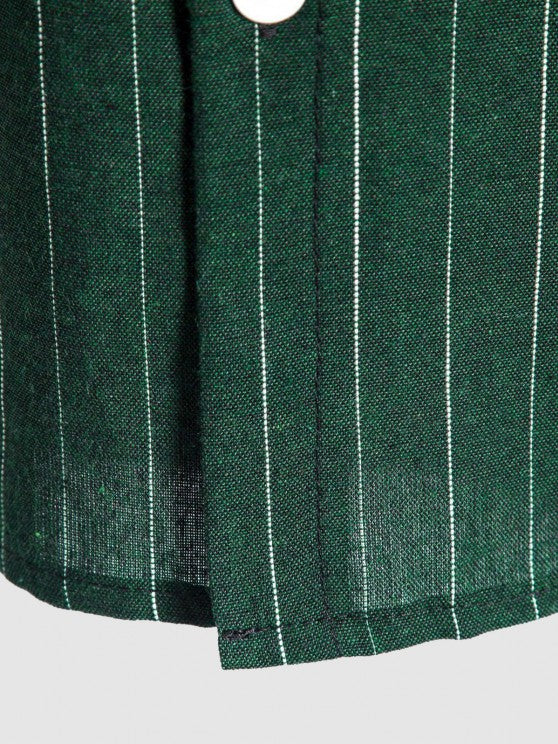 Striped Shirt And Basic Shorts Set - Grafton Collection