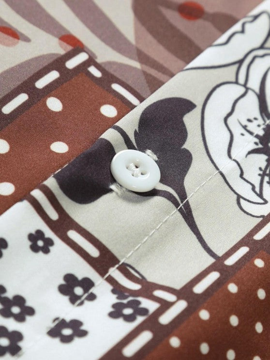 Printed Short Sleeve Shirt With Shorts Set - Grafton Collection