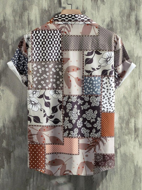 Printed Short Sleeve Shirt With Shorts Set - Grafton Collection