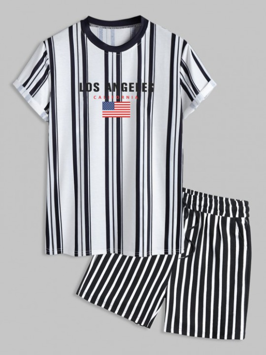 Striped T Shirt And Shorts Set - Grafton Collection