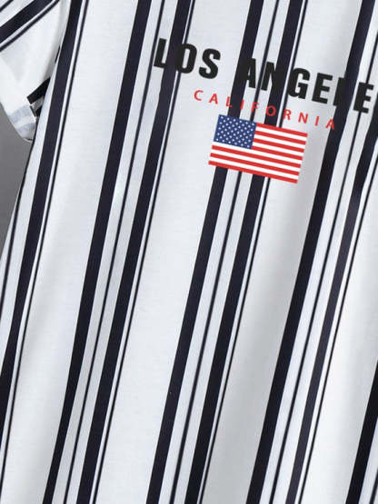 Striped T Shirt And Shorts Set - Grafton Collection