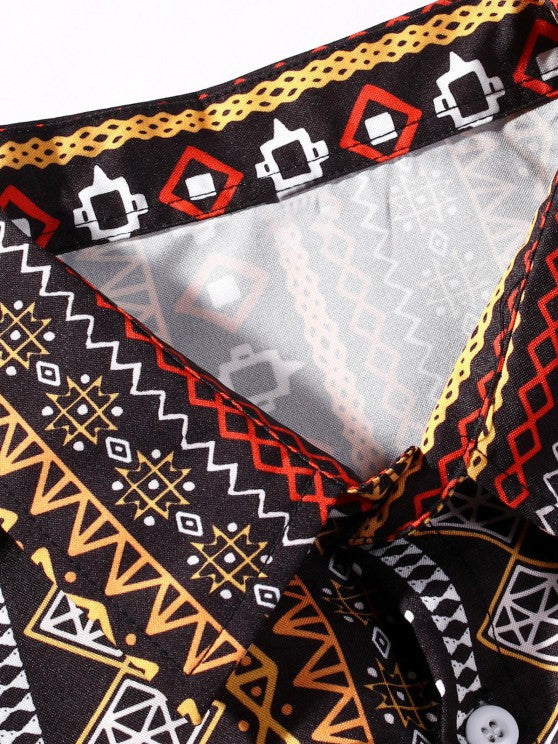 Printed Shirt And Jogger Pants Set - Grafton Collection