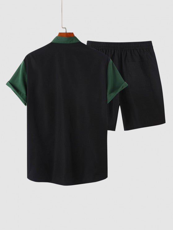 Shirt With Drawstring Shorts Two Piece Set - Grafton Collection