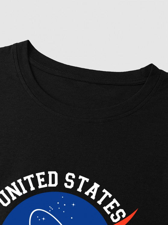 Letter Planet Printed T Shirt And Shorts Set - Grafton Collection