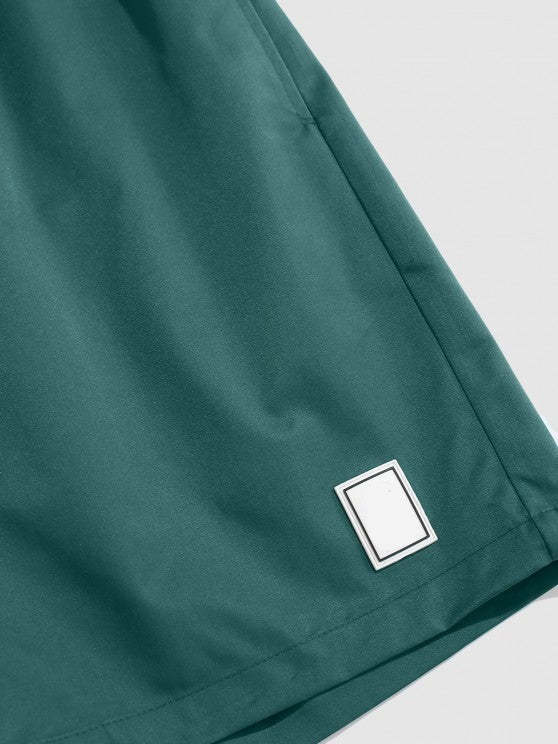 Checkered Print Shirt And Drawstring Shorts - Grafton Collection
