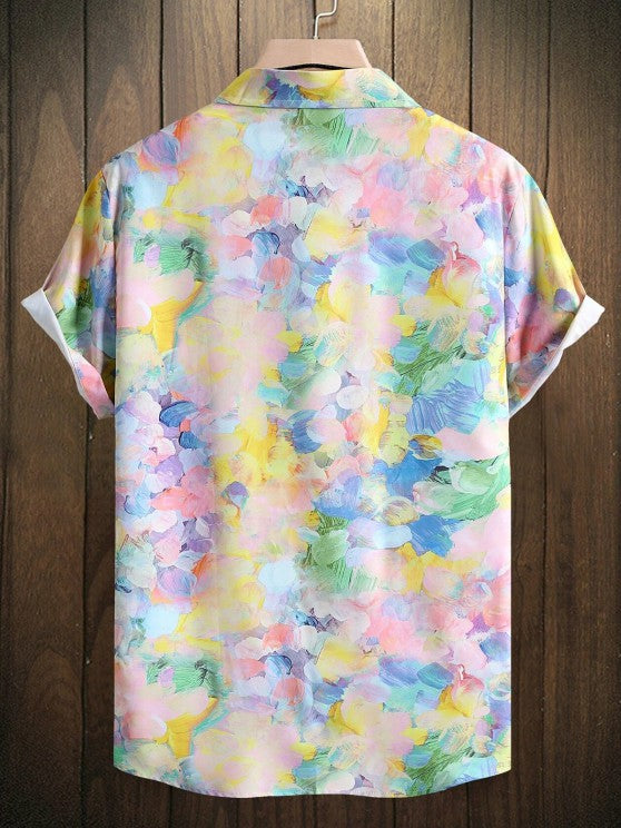 Splash Tie Dye Shirt And Casual Shorts Set - Grafton Collection