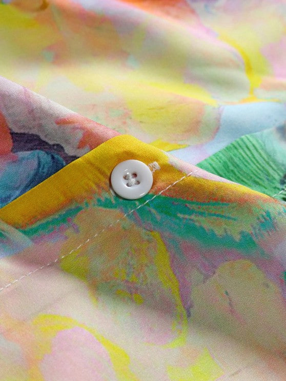 Splash Tie Dye Shirt And Casual Shorts Set - Grafton Collection